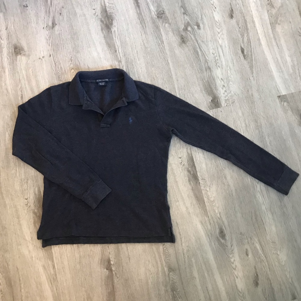 Ralph Lauren Girl’s Long Sleeve Wool Blend Polo in Navy